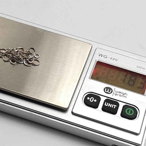 Sterling Silver .925 Box Chain Necklace 18" Italy 1.83g Vintage - Picture 5 of 6